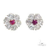 Frost Blossom Flower Sapphire Earrings 67132 - Image 1