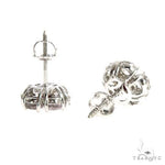 Frost Blossom Flower Sapphire Earrings 67132 - Image 3