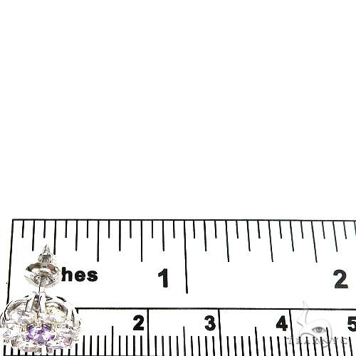 Frosted Iris Sapphire Flower Earrings 67131 - Image 4