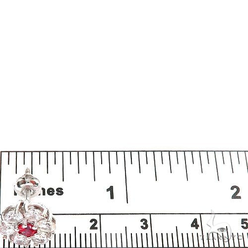 Frosted Flame Sapphire Flower Earrings 67133 - Image 4