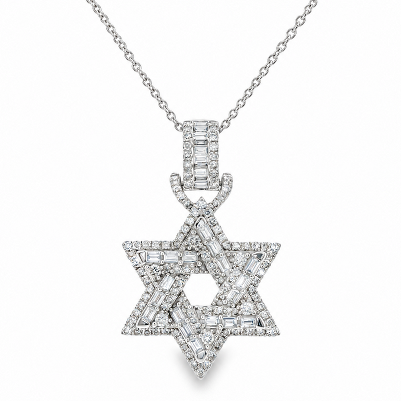 White Light David Star Necklace 71832