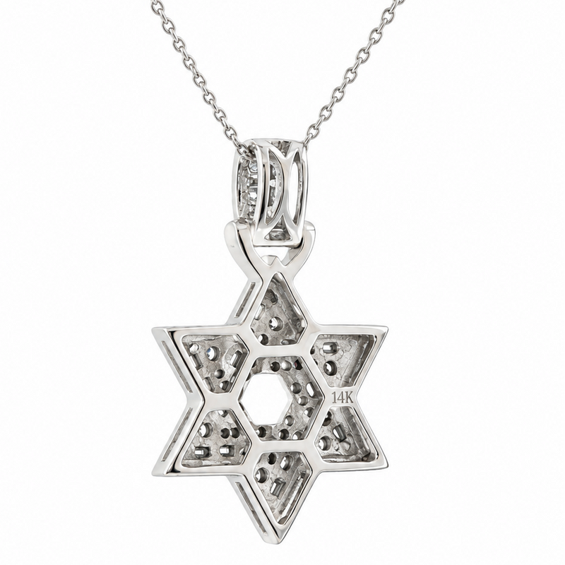 White Light David Star Necklace 71832