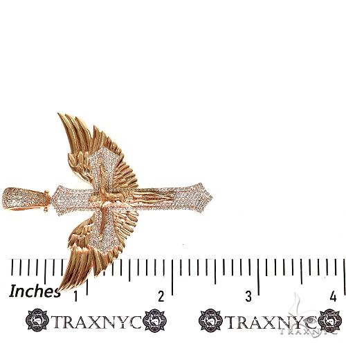14K Gold Wings of Faith Diamond Jesus Cross Pendant, photo 6 of 7