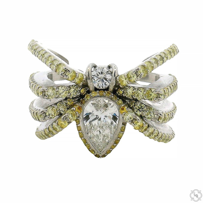 Wrap Around Spider Diamond Ring .925 Silver 70776 - Image 1