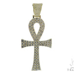 XL Ankh Pave Diamond Cross Crucifix Pendant 45569 - Image 1