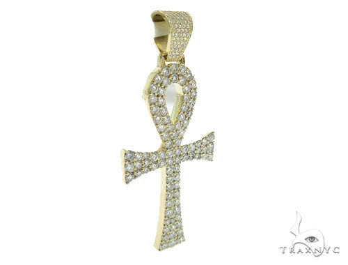 XL Ankh Pave Diamond Pendant, 10 CT | TraxNYC