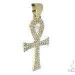 XL Ankh Pave Diamond Cross Crucifix Pendant 45569 - Image 2