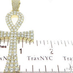 XL Ankh Pave Diamond Cross Crucifix Pendant 45569 - Image 6