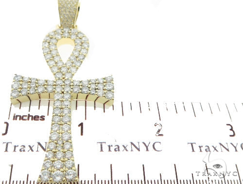XL Ankh Pave Diamond Cross Crucifix Pendant 45569 - Image 6