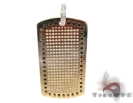 XL Black Outline Pave Diamond Dog Tag 27937 - Image 4