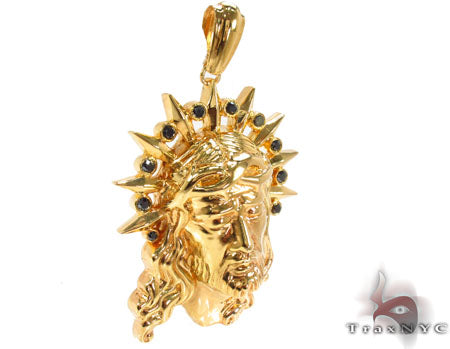 Black Diamond XL Jesus Head Pendant 28844 - Image 2