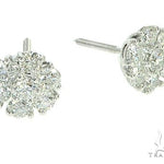 14K White Gold Diamond Stud Flower Earrings 16801 - Image 2