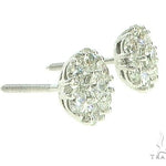 14K White Gold Diamond Stud Flower Earrings 16801 - Image 3