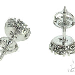 14K White Gold Diamond Stud Flower Earrings 16801 - Image 4