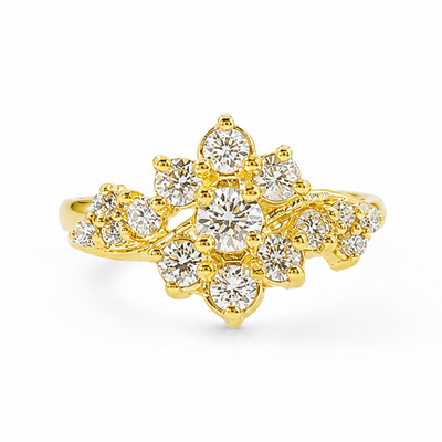 YG Flower Bouquet Ring 16092