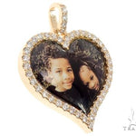14k Yellow Gold Custom Photo Heart Pendant 1 Inch 64640 - Image 2