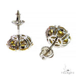 Yellow Diamond Flower Earrings (Lab) 68174 - Image 3