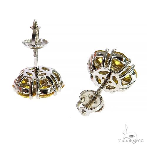 Yellow Diamond Flower Earrings (Lab) 68174 - Image 3