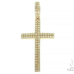 14K Gold 2 Row Diamond Cross 66175 - Image 1