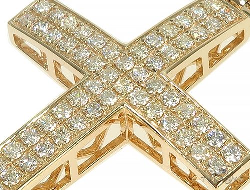14K Gold Diamond Cross Pendant, photo 5 of 8