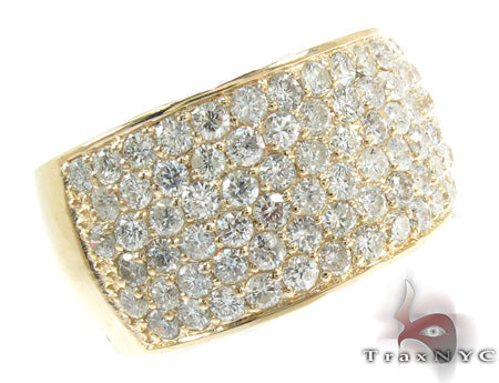 Yellow gold men's infinity band with pave-set round diamonds across a wide surface