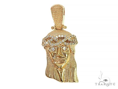 Yellow Gold Jesus Diamond Pendant 44756 - Image 1
