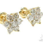 Yellow Gold Medium Flower Cluster Earrings 17924 - Image 2