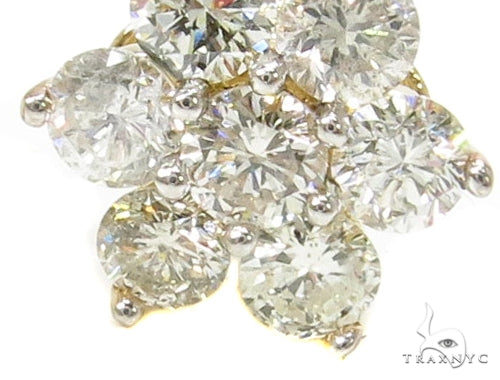 Yellow Gold Medium Flower Cluster Earrings 17924 - Image 3