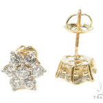 Yellow Gold Medium Flower Cluster Earrings 17924 - Image 4