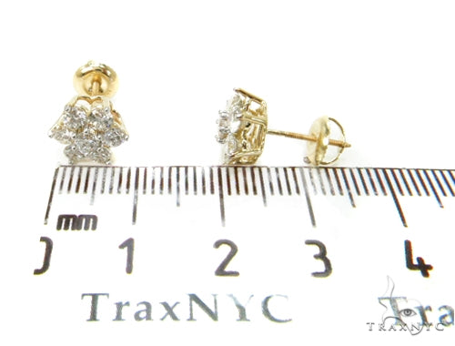 Yellow Gold Medium Flower Cluster Earrings 17924 - Image 6