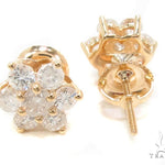 Yellow Gold Medium Flower Earrings 36003 - Image 4
