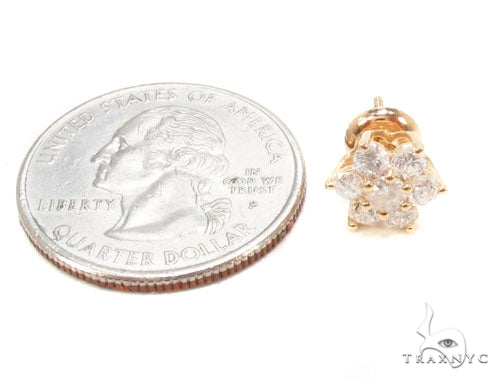 Yellow Gold Medium Flower Earrings 36003 - Image 5