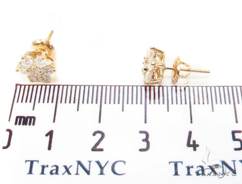 Yellow Gold Medium Flower Earrings 36003 - Image 6