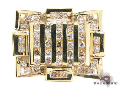 Yellow Gold Round Cut Channel Diamond Crown Ring 24572 - Image 1