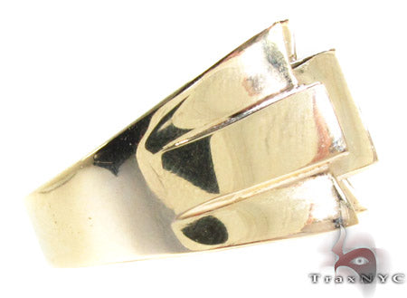 10K Yellow Gold Round Cut Channel Diamond Crown Ring, photo 5 of 8