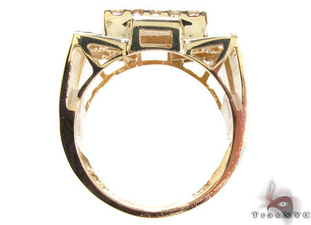 10K Yellow Gold Round Cut Channel Diamond Crown Ring, photo 6 of 8