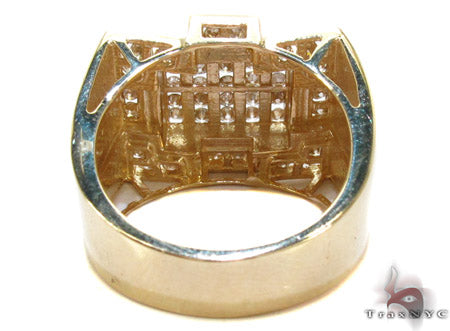 10K Yellow Gold Round Cut Channel Diamond Crown Ring, photo 7 of 8