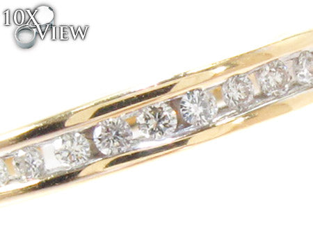 Yellow Gold Round Cut Channel Diamond Ring 24964 - Image 3