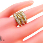 Yellow Gold Round Cut Prong Diamond Ring Set 24825 - Image 16