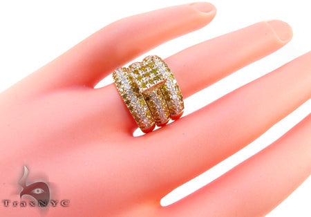 Yellow Gold Round Cut Prong Diamond Ring Set 24825 - Image 16