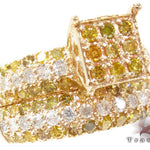 Yellow Gold Round Cut Prong Diamond Ring Set 24825 - Image 2