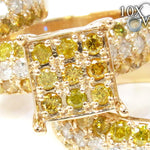Yellow Gold Round Cut Prong Diamond Ring Set 24825 - Image 4
