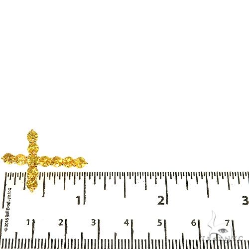 14K Gold Yellow Round Cut Sapphire Cross, photo 6 of 6