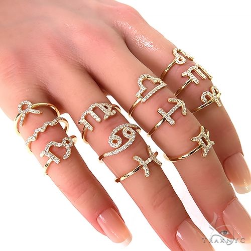 Zodiac Sign Diamond Ring 69717 - Image 6