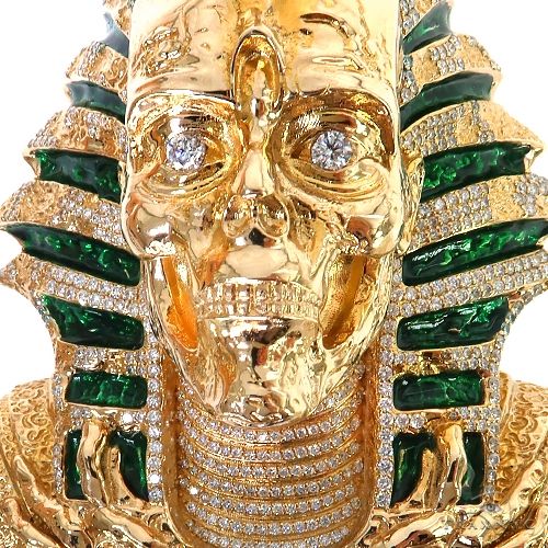Zombie Skeleton Pharaoh Head Pendant 68805 - Image 3