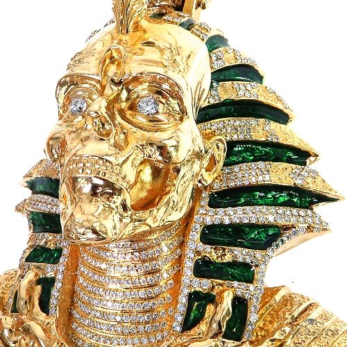 Zombie Skeleton Pharaoh Head Pendant 68805 - Image 4