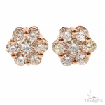 Round Cut Stud Flower Earrings 305