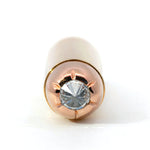 Gold bullet-shaped pendant with pink tip and polished finish.