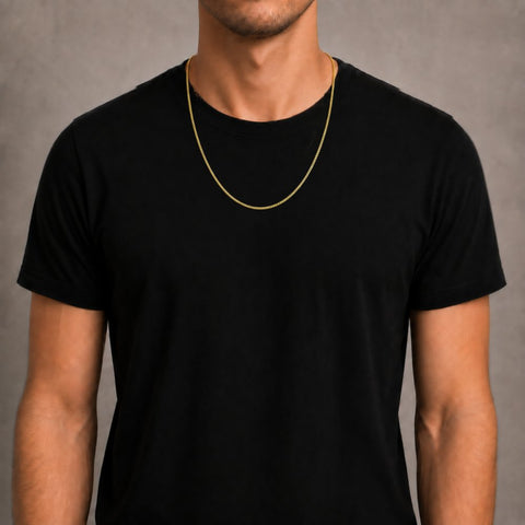 Miami Cuban chain, 3 mm, 26 inches, slim build, TraxNYC chain guide