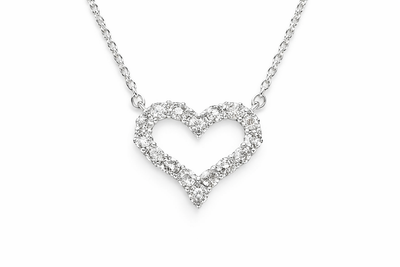 14K Gold Heart Diamond Necklace